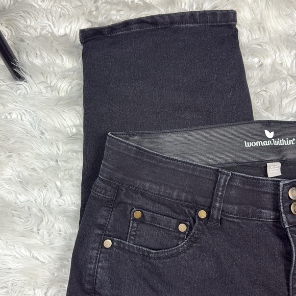 Woman Within Black Cropped Capri Style Jeans - Picture 5 of 7